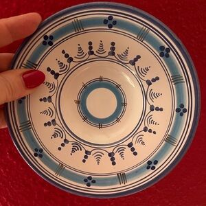Vintage Blue and White Hand Painted Wall Ceramic Plate 6 Inches Diameter